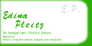 edina pleitz business card